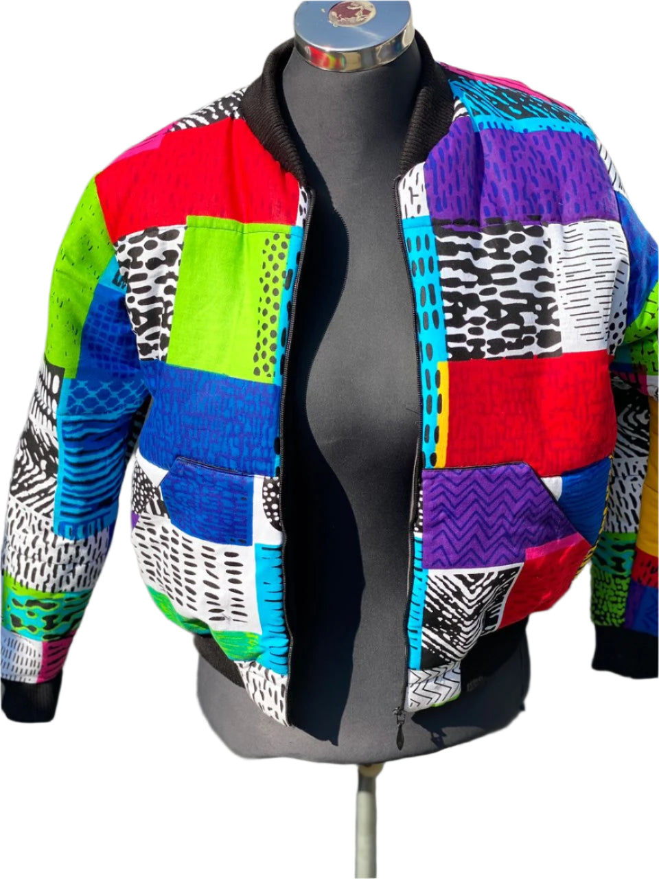 COLOUR-BLOCK MATRIX BUMPER JACKET