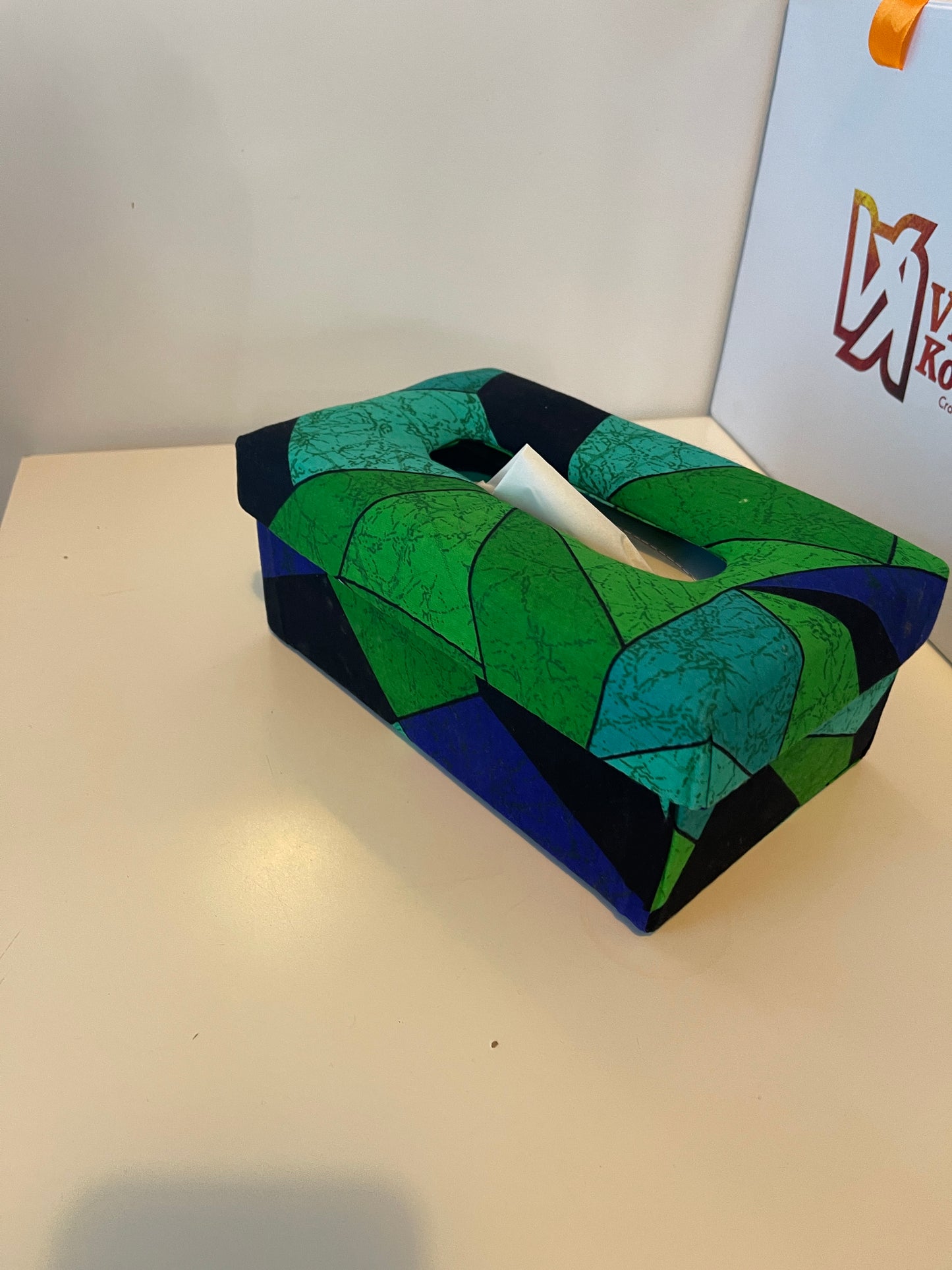 African Print Tissue Box