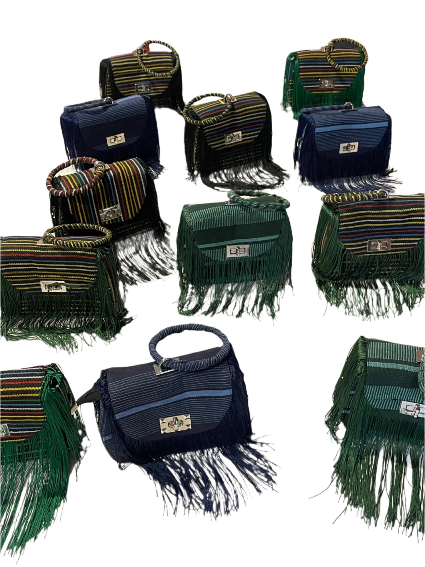 Multi-colour fringe bag