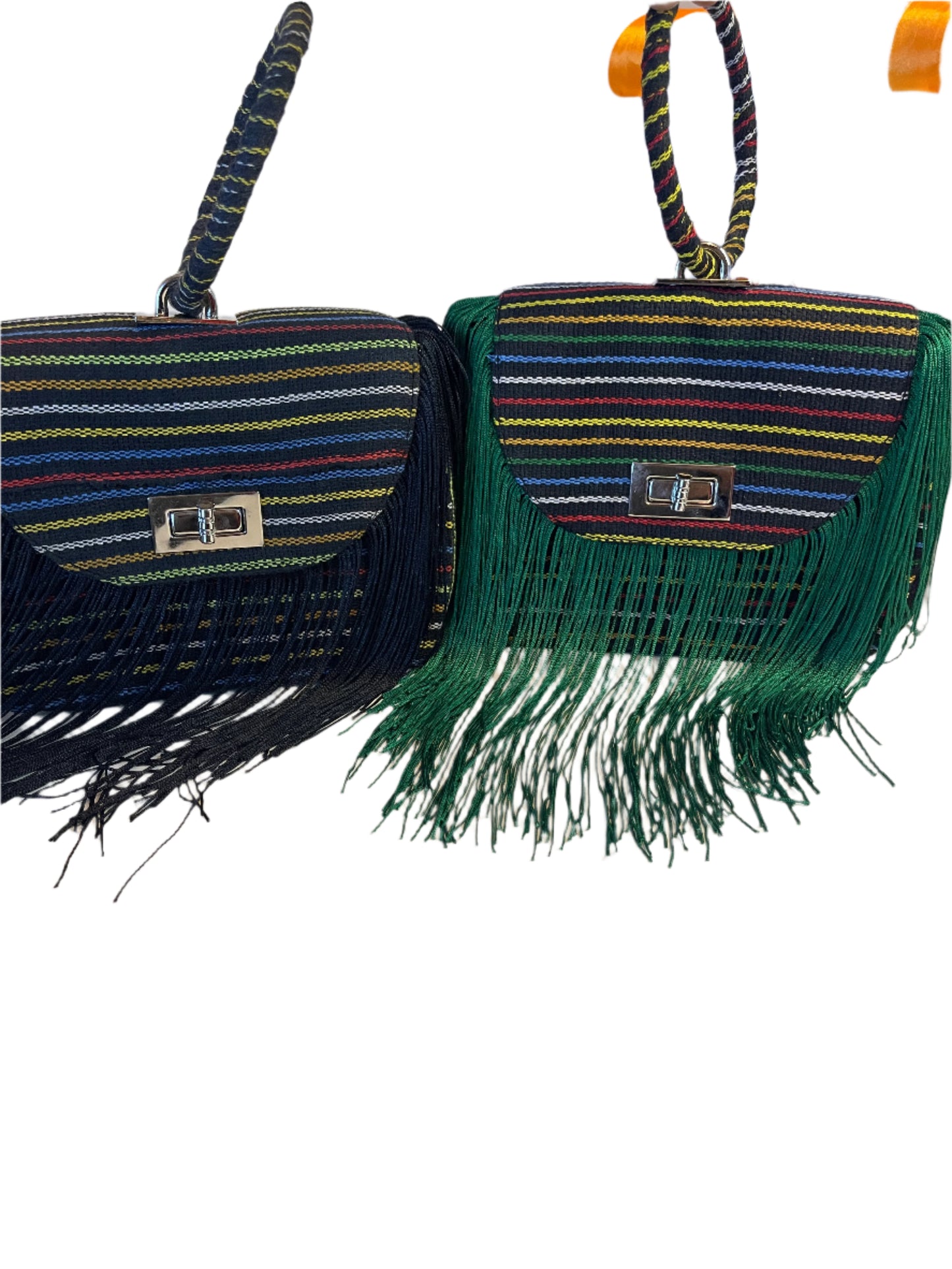 Multi-colour fringe bag