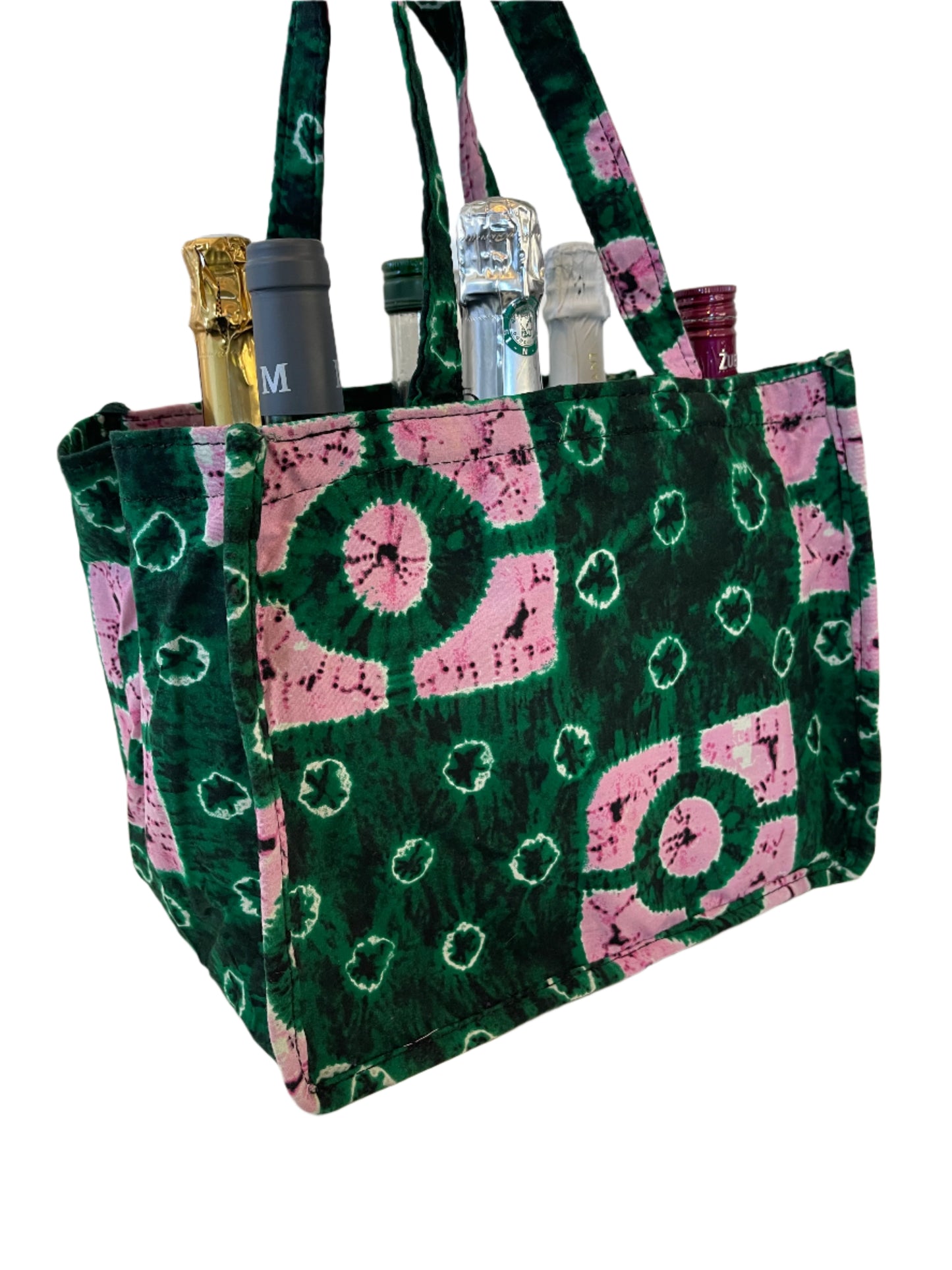 Green Wine Bag for Six Bottles.
