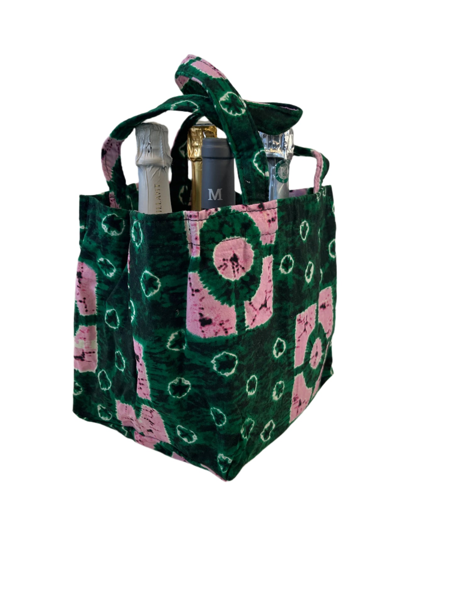 Green Wine Bag for Four Bottles