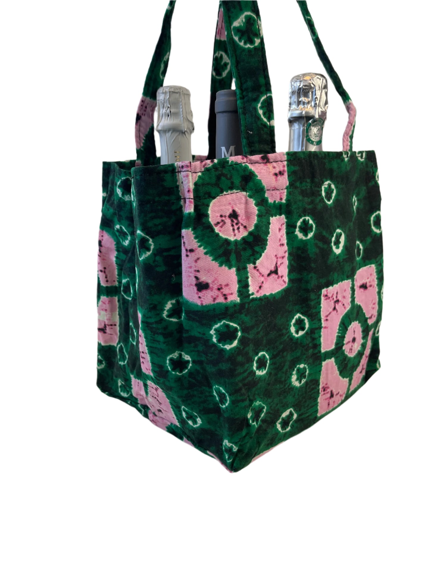 Green Wine Bag for Four Bottles