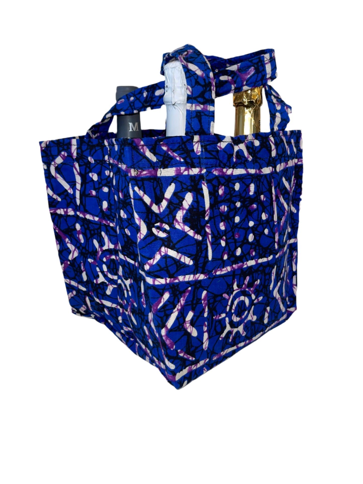 Blue Wine Bag for Four Bottles