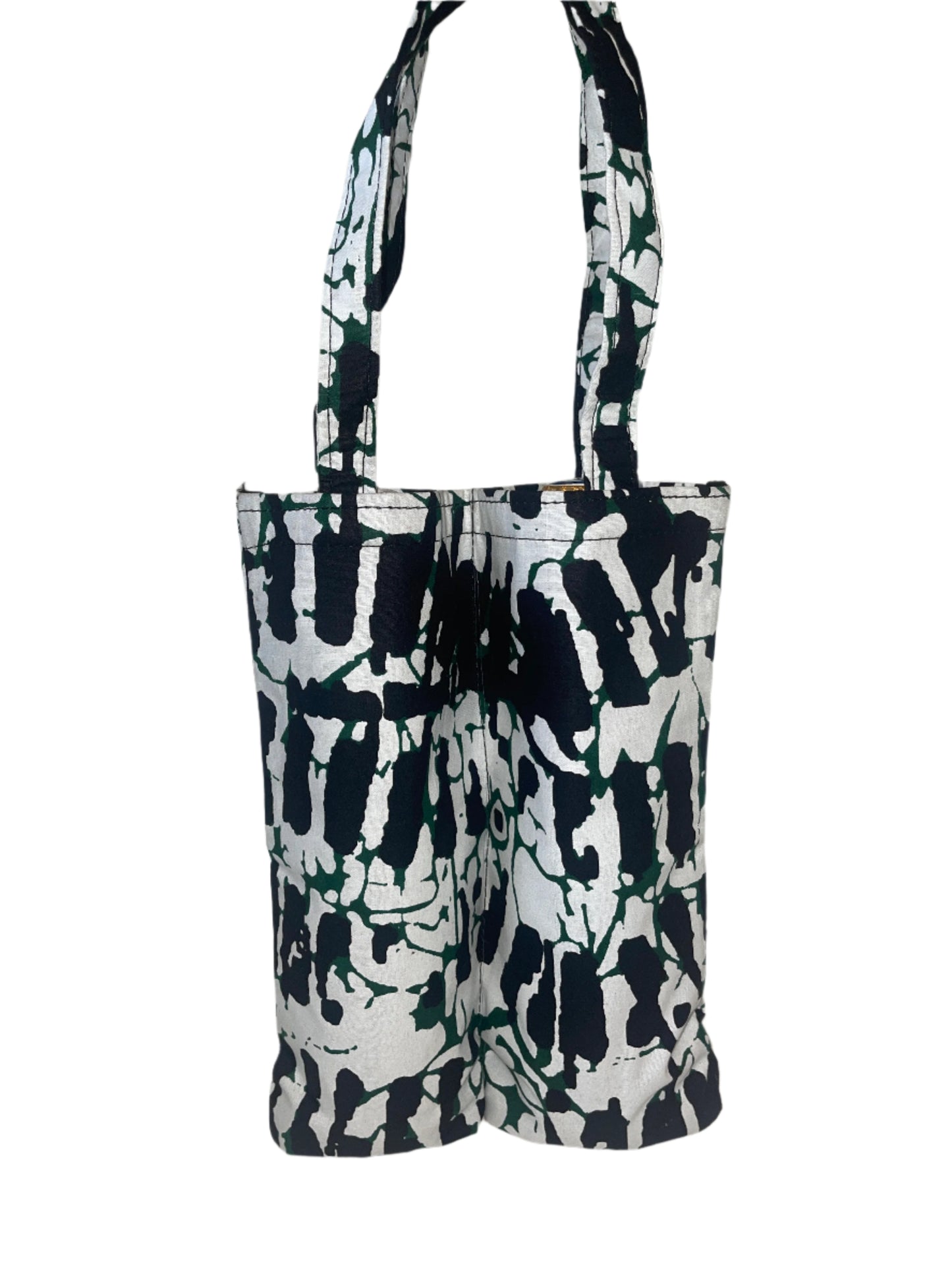 white and Green Wine Bag for Two Bottles.