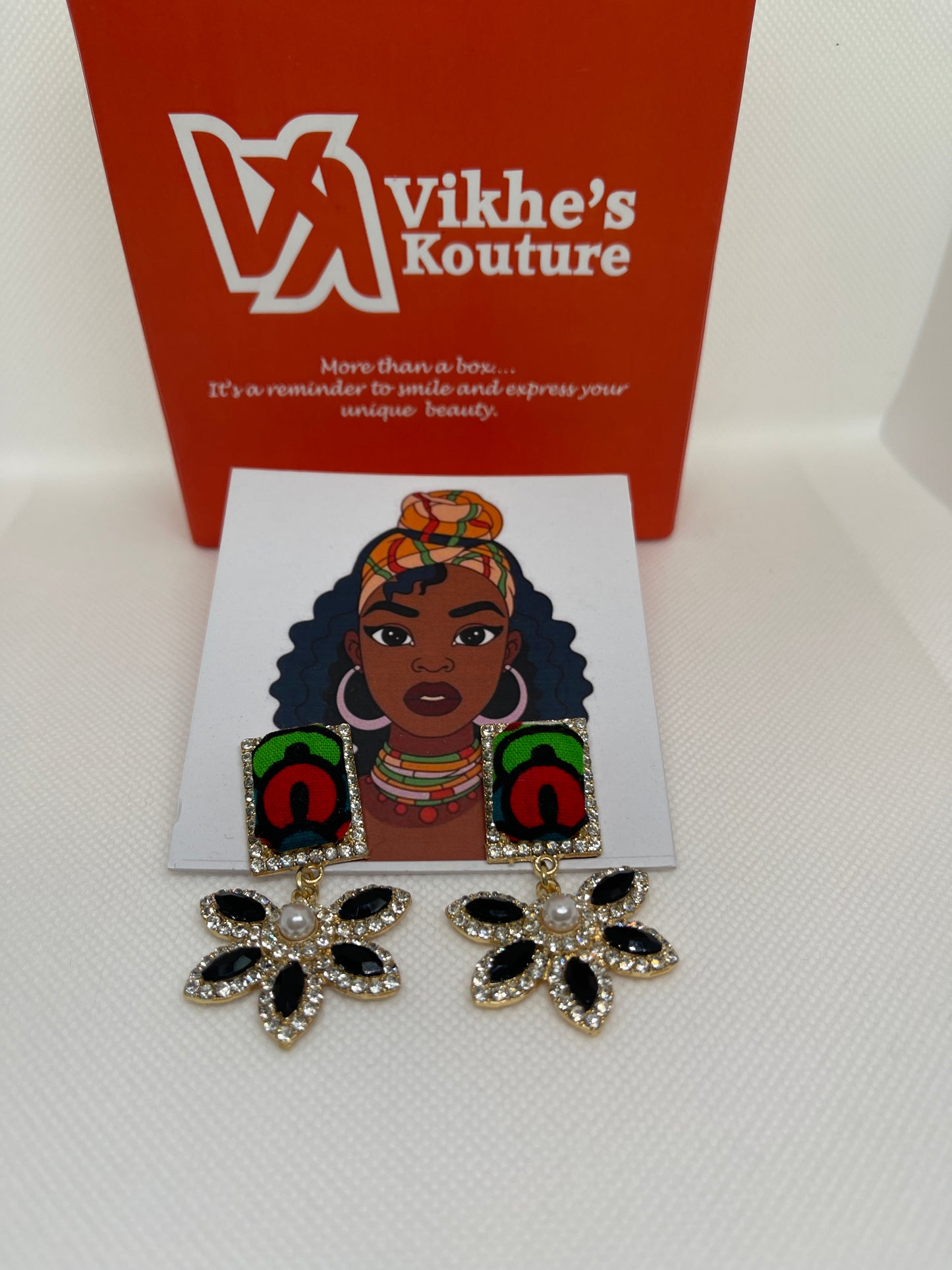 STAR Earring (green & red)