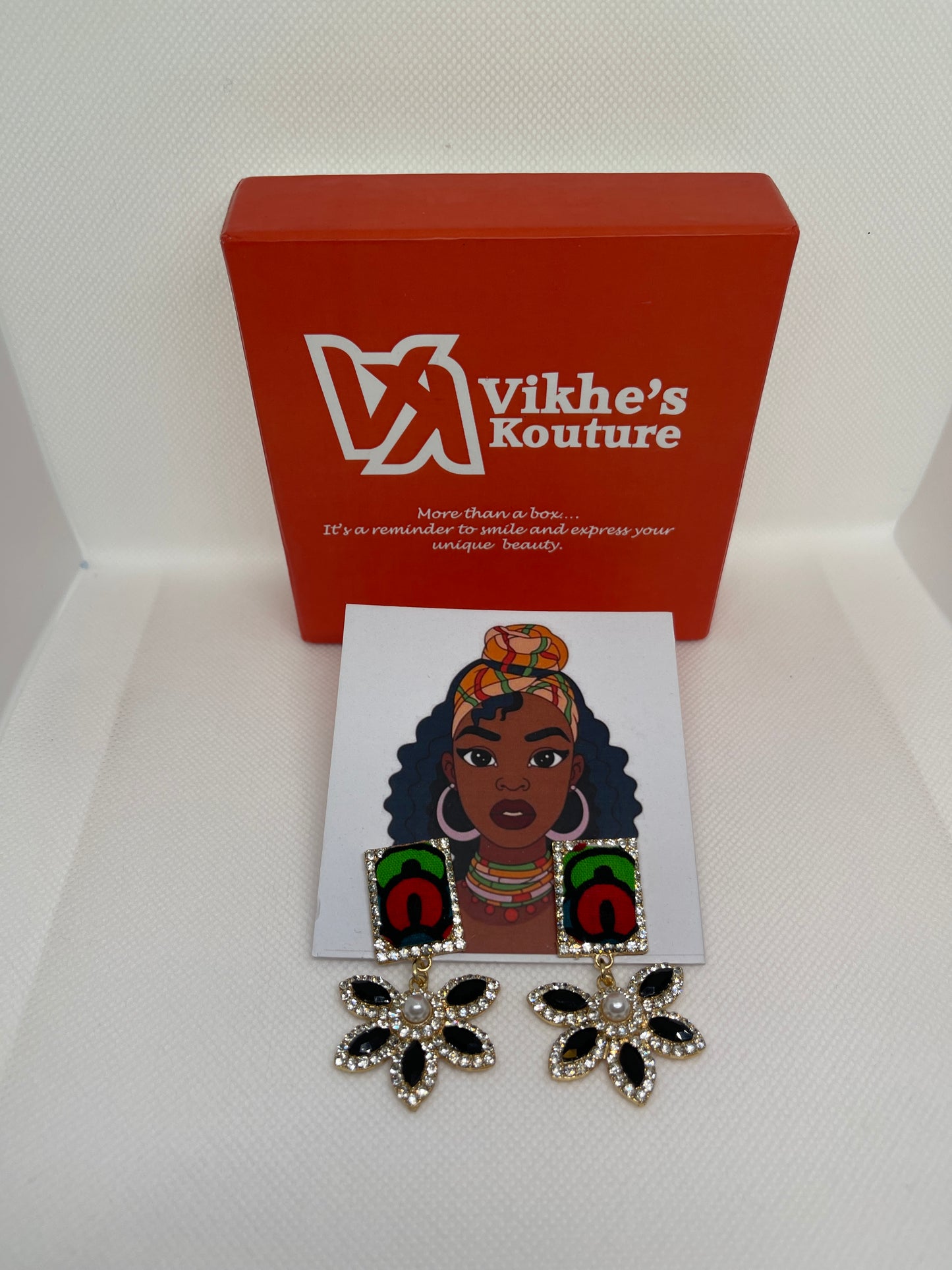 STAR Earring (green & red)