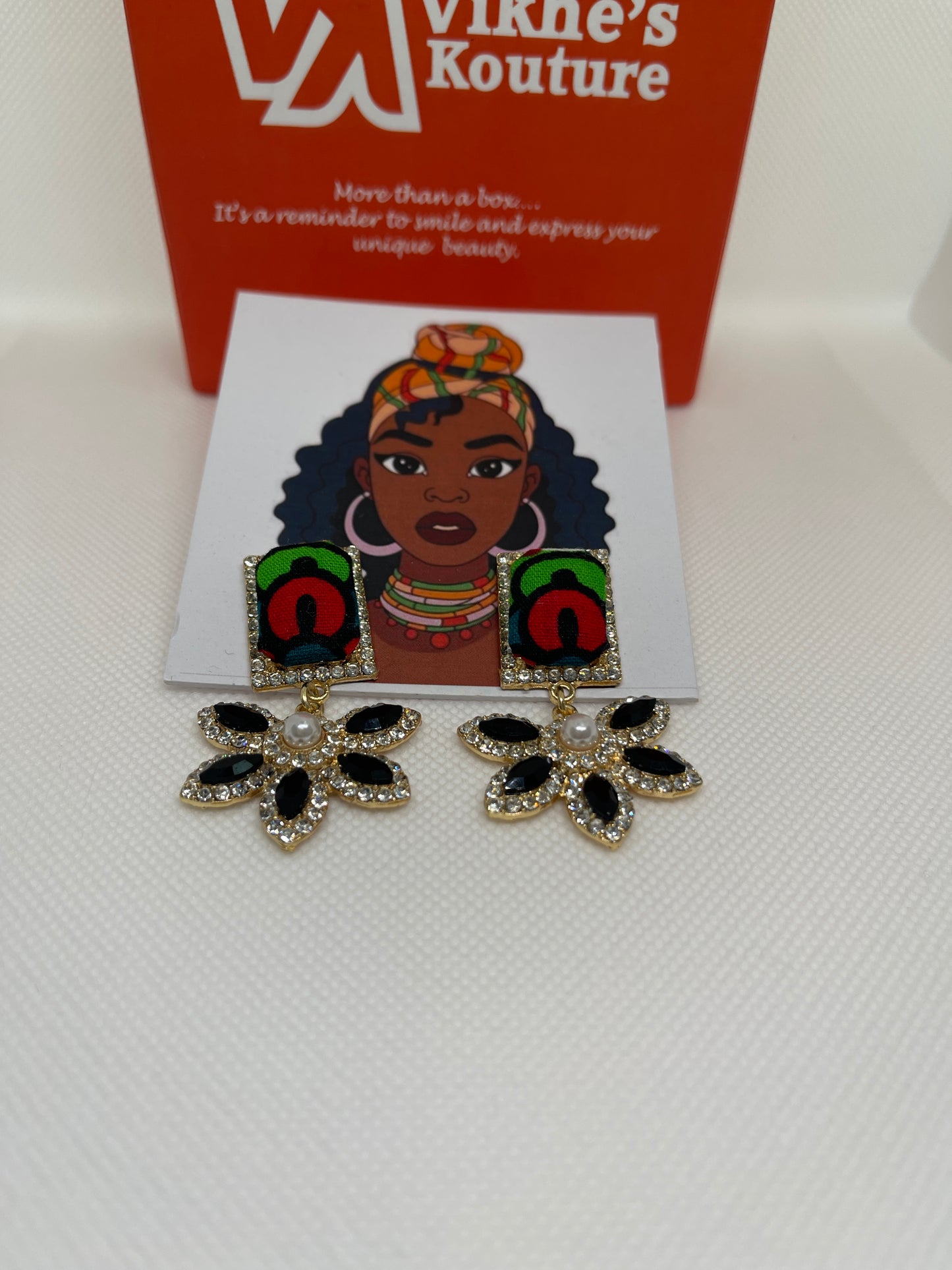 STAR Earring (green & red)