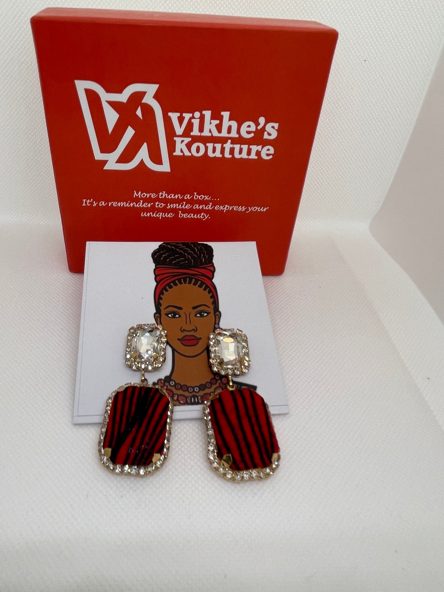 Silver & Red Earrings