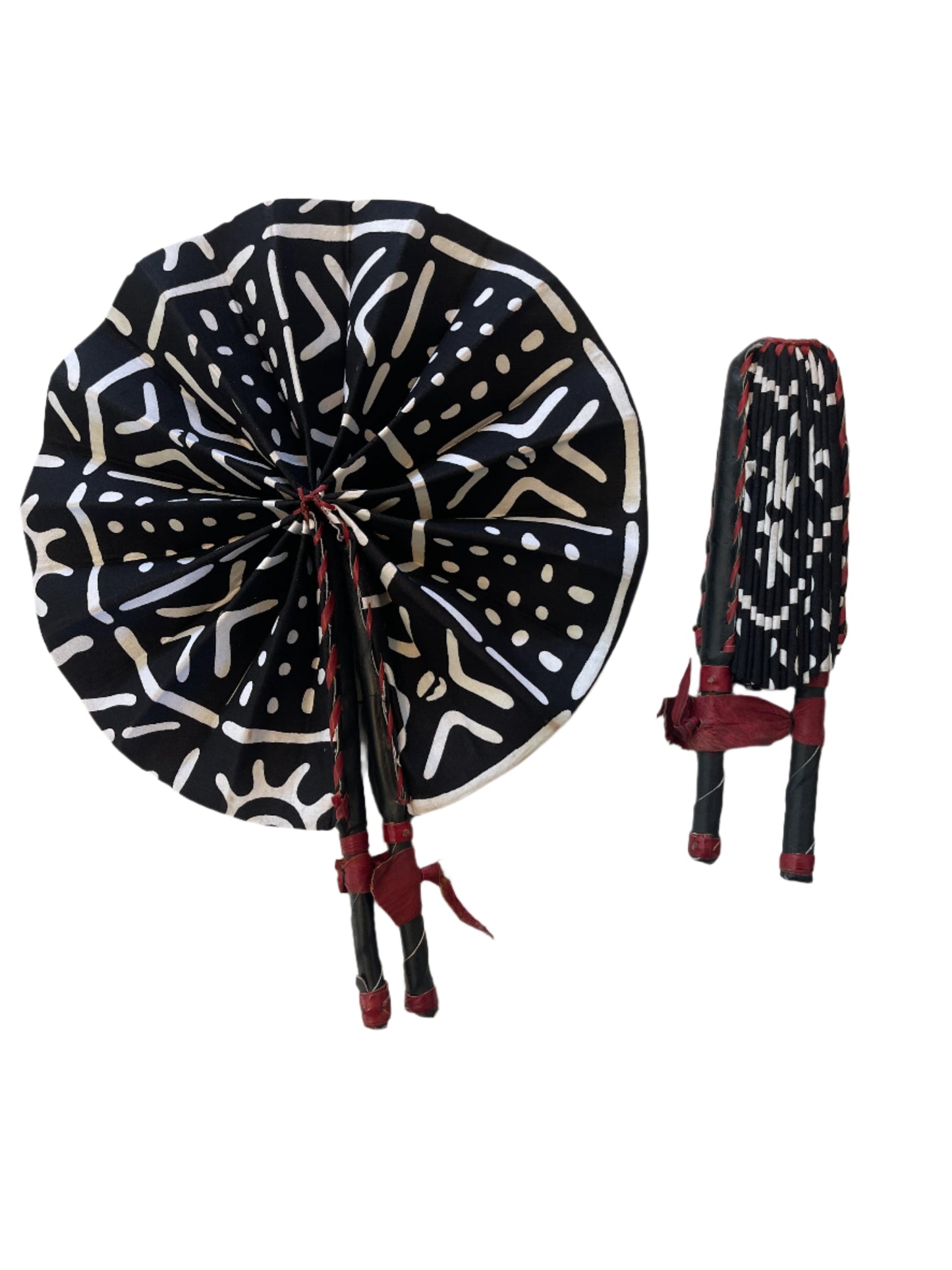 Harmattan Breeze Hand Fan (black and white)