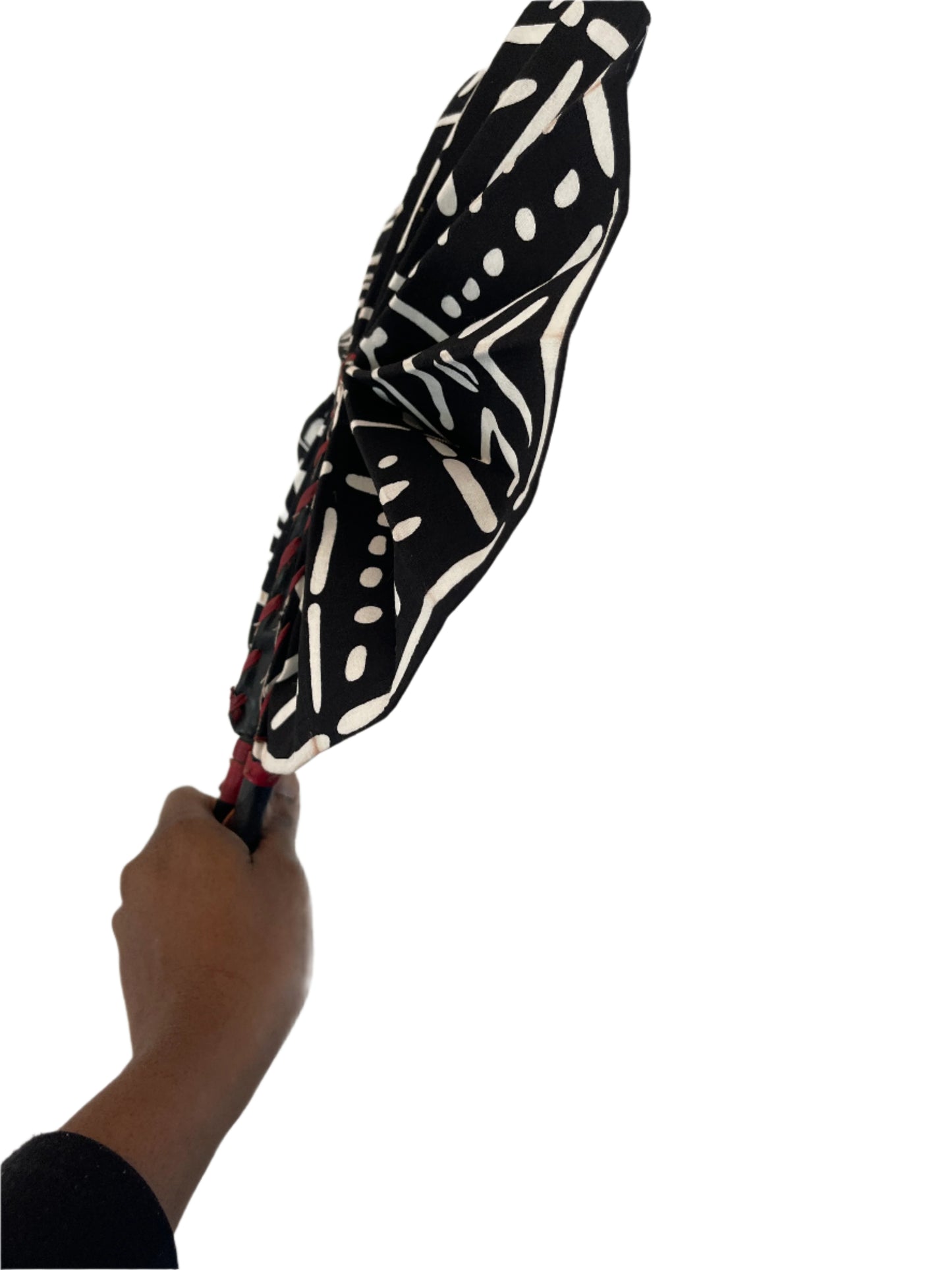 Harmattan Breeze Hand Fan (black and white)
