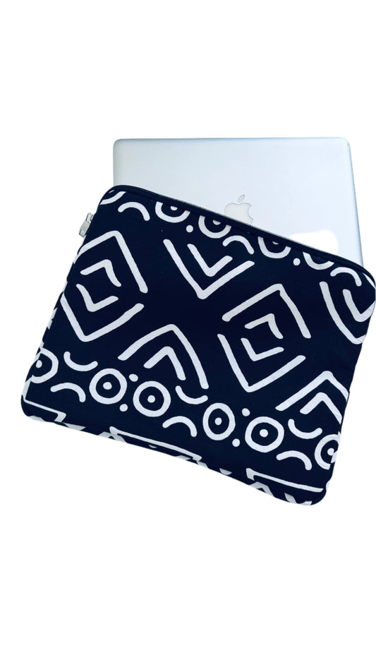 Black tribal print Laptop sleeve