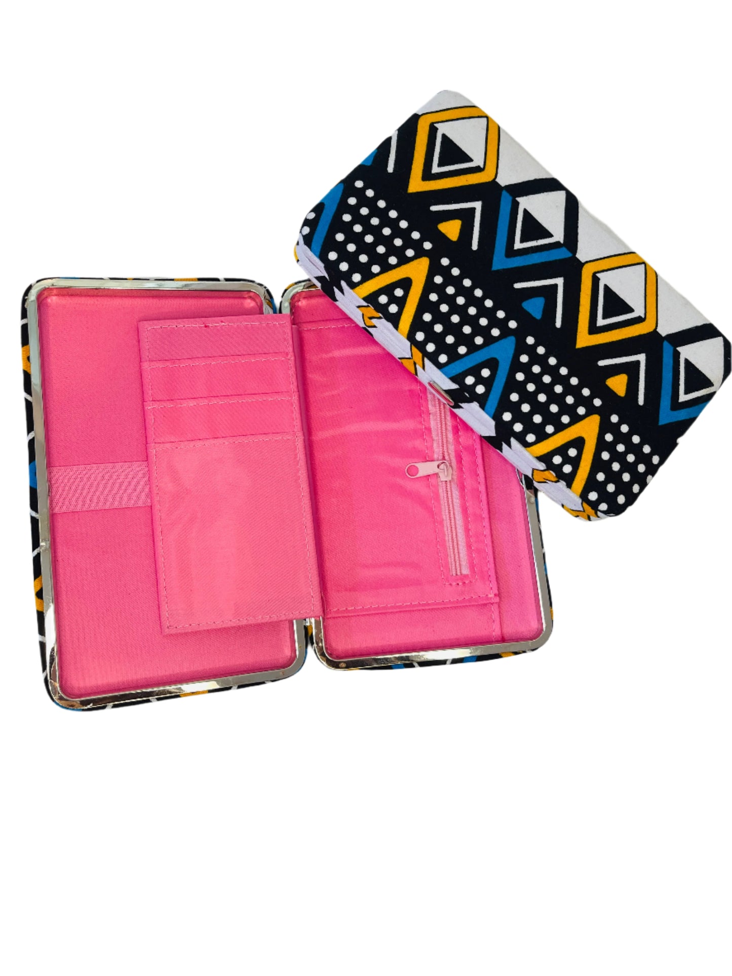 Black, Blue and white female wallet