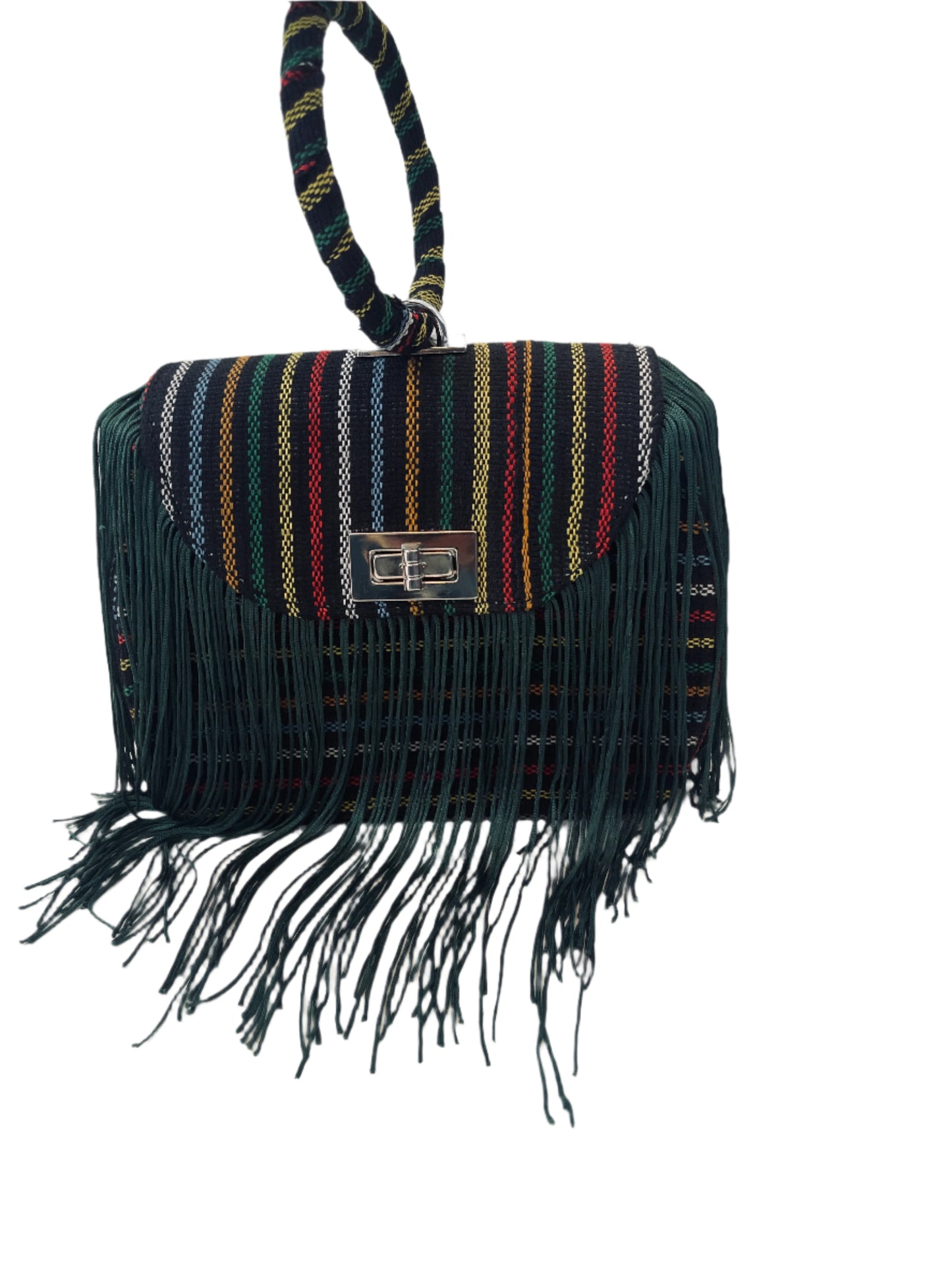 Multi-colour fringe bag