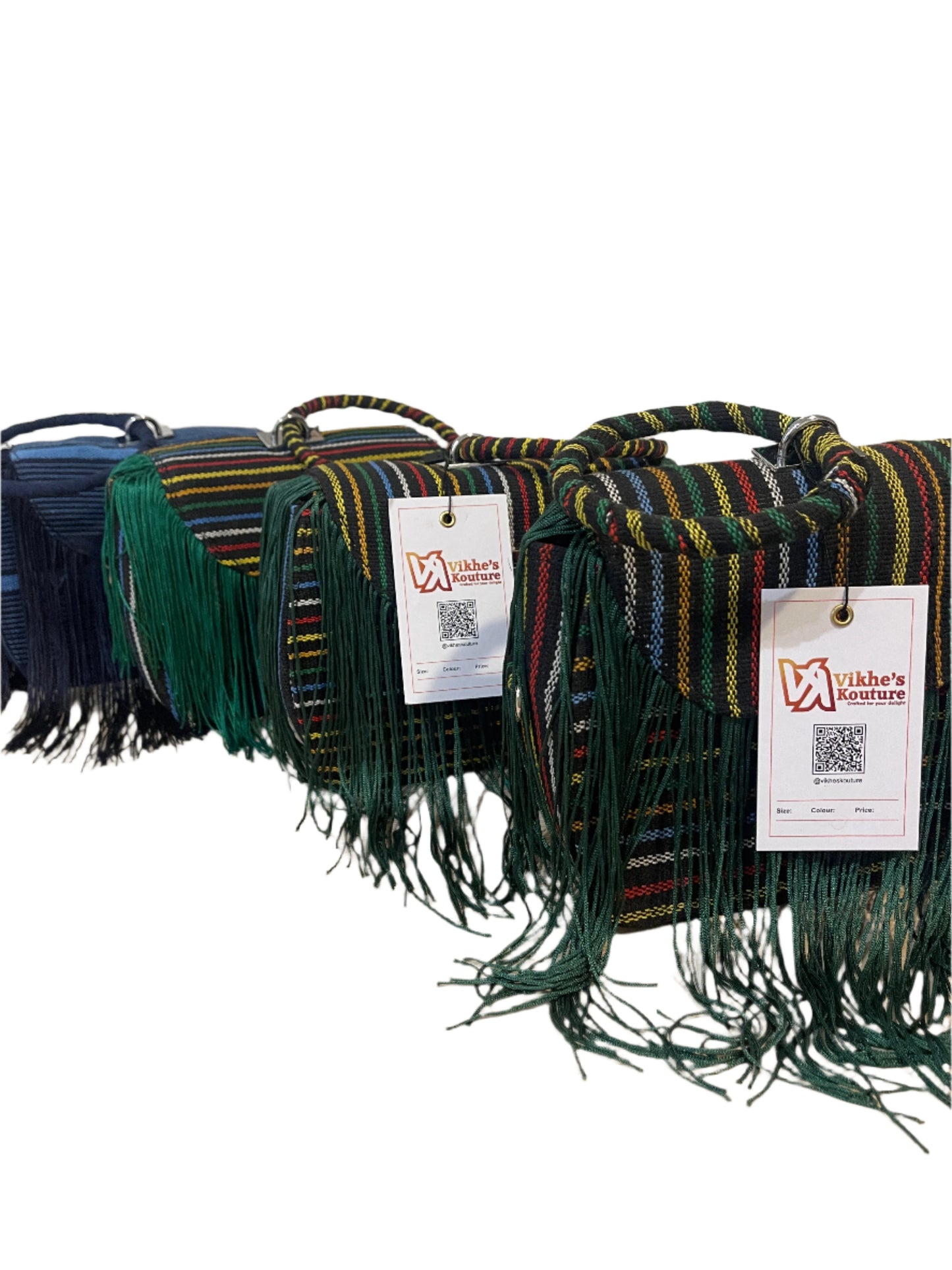 Multi-colour fringe bag