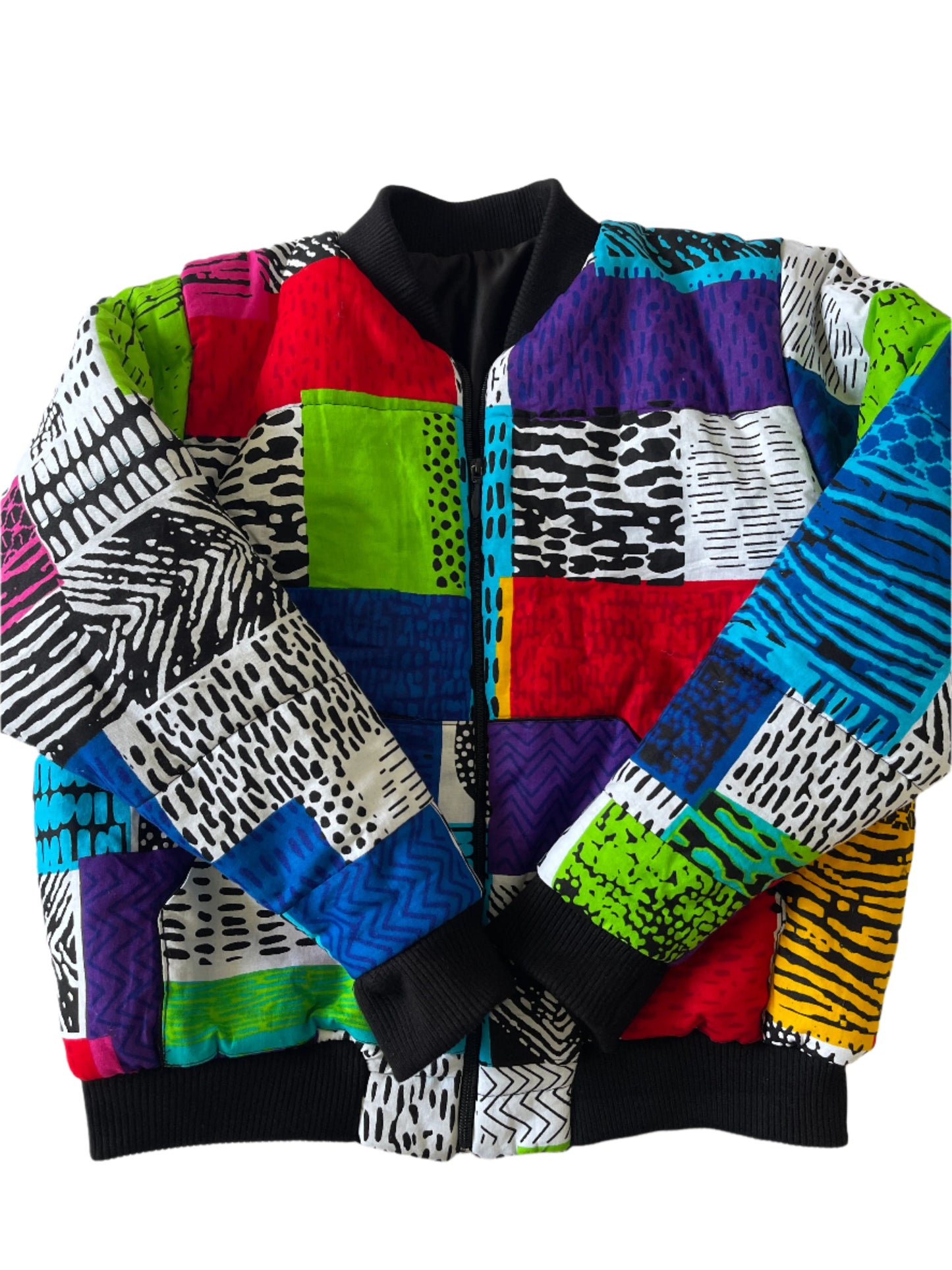 COLOUR-BLOCK MATRIX BUMPER JACKET