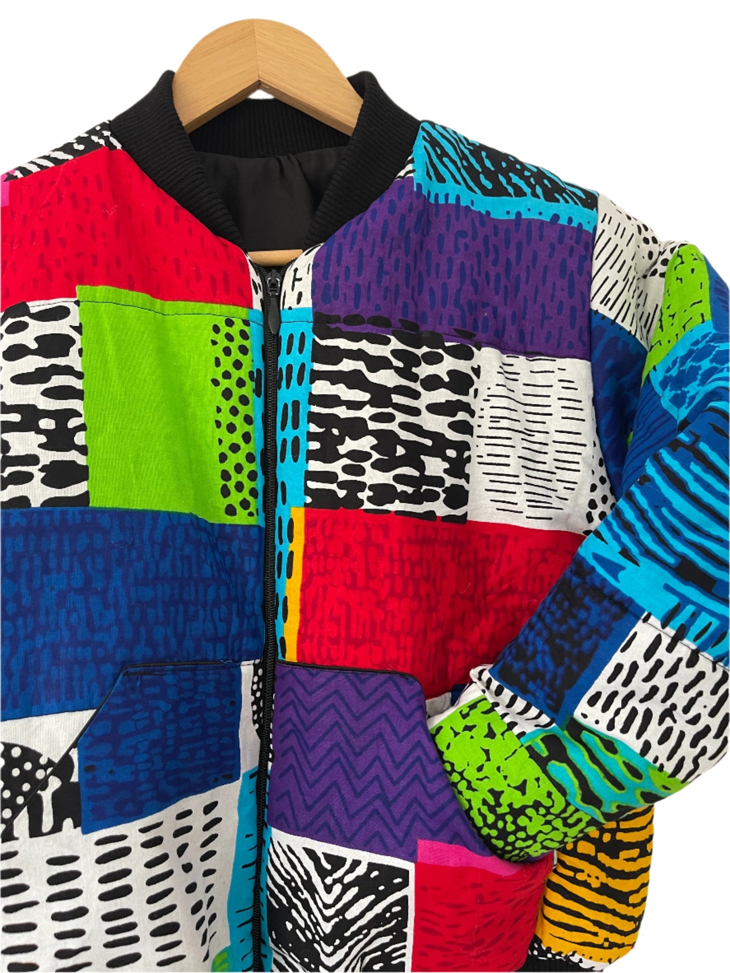 COLOUR-BLOCK MATRIX BUMPER JACKET