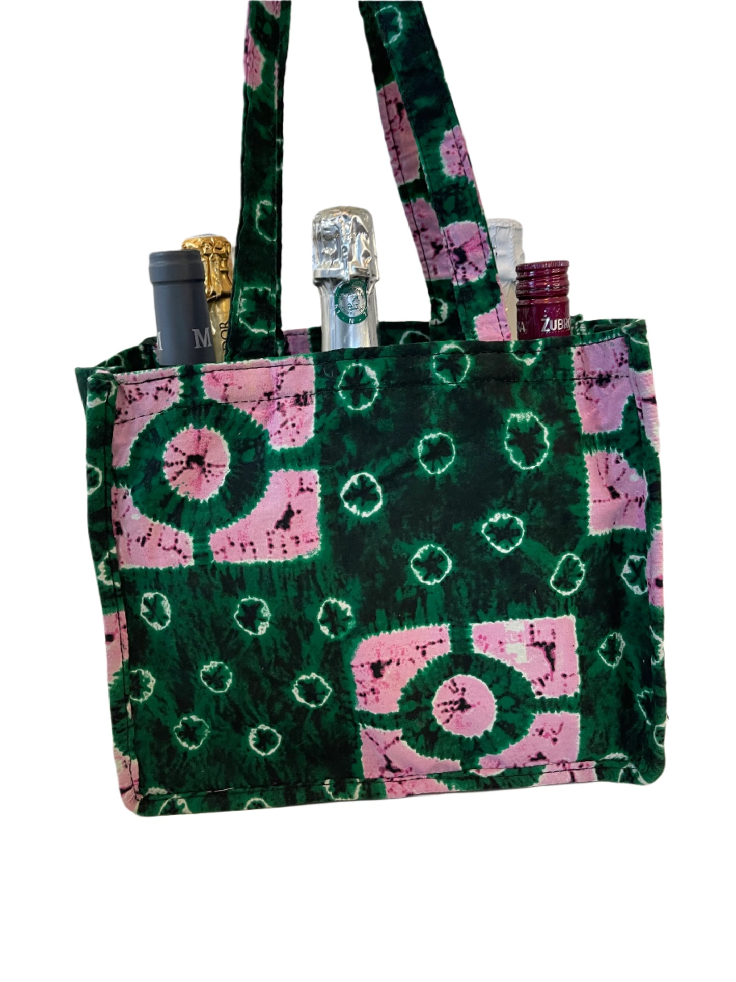 Green Wine Bag for Six Bottles.