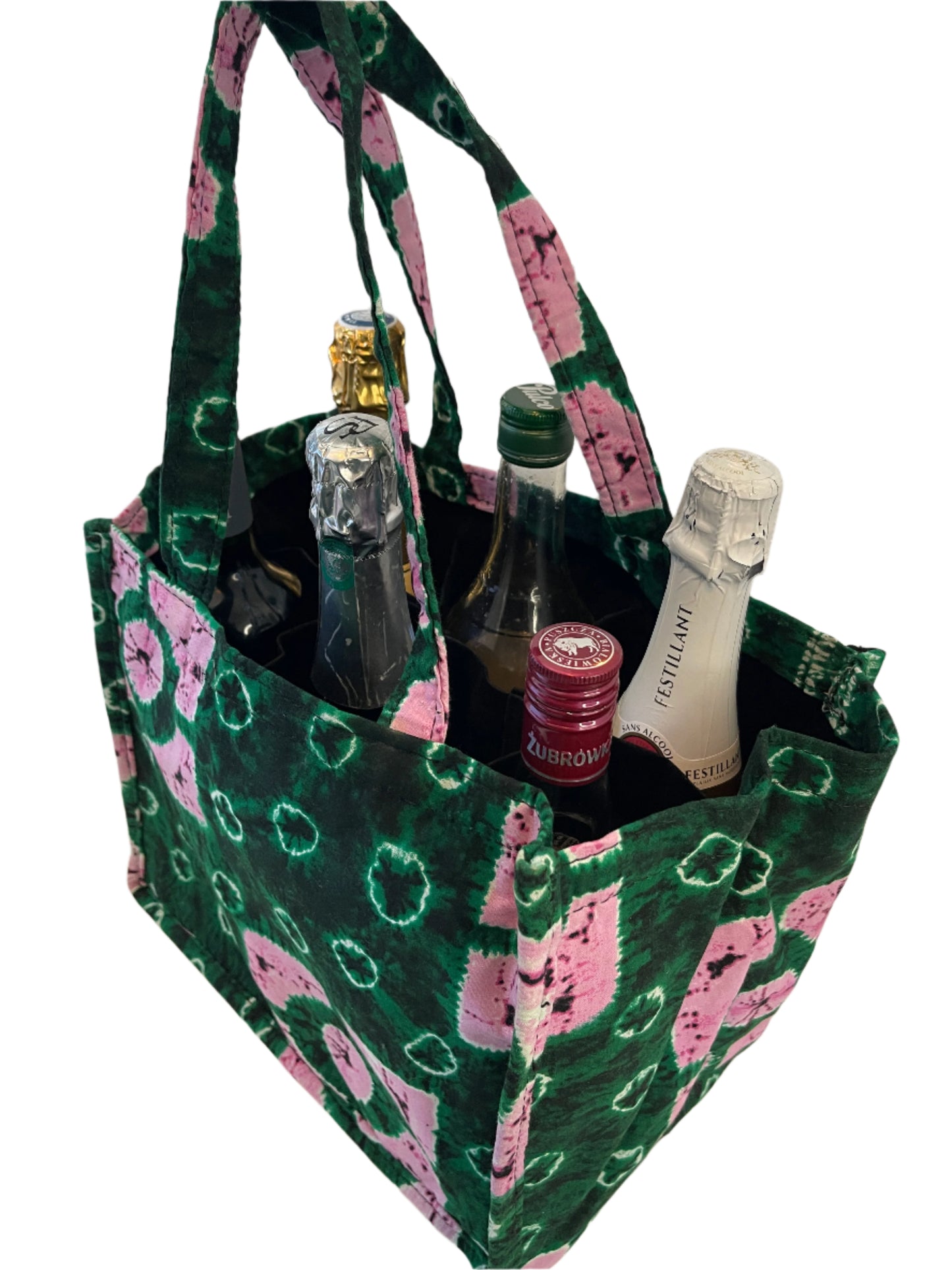 Green Wine Bag for Six Bottles.