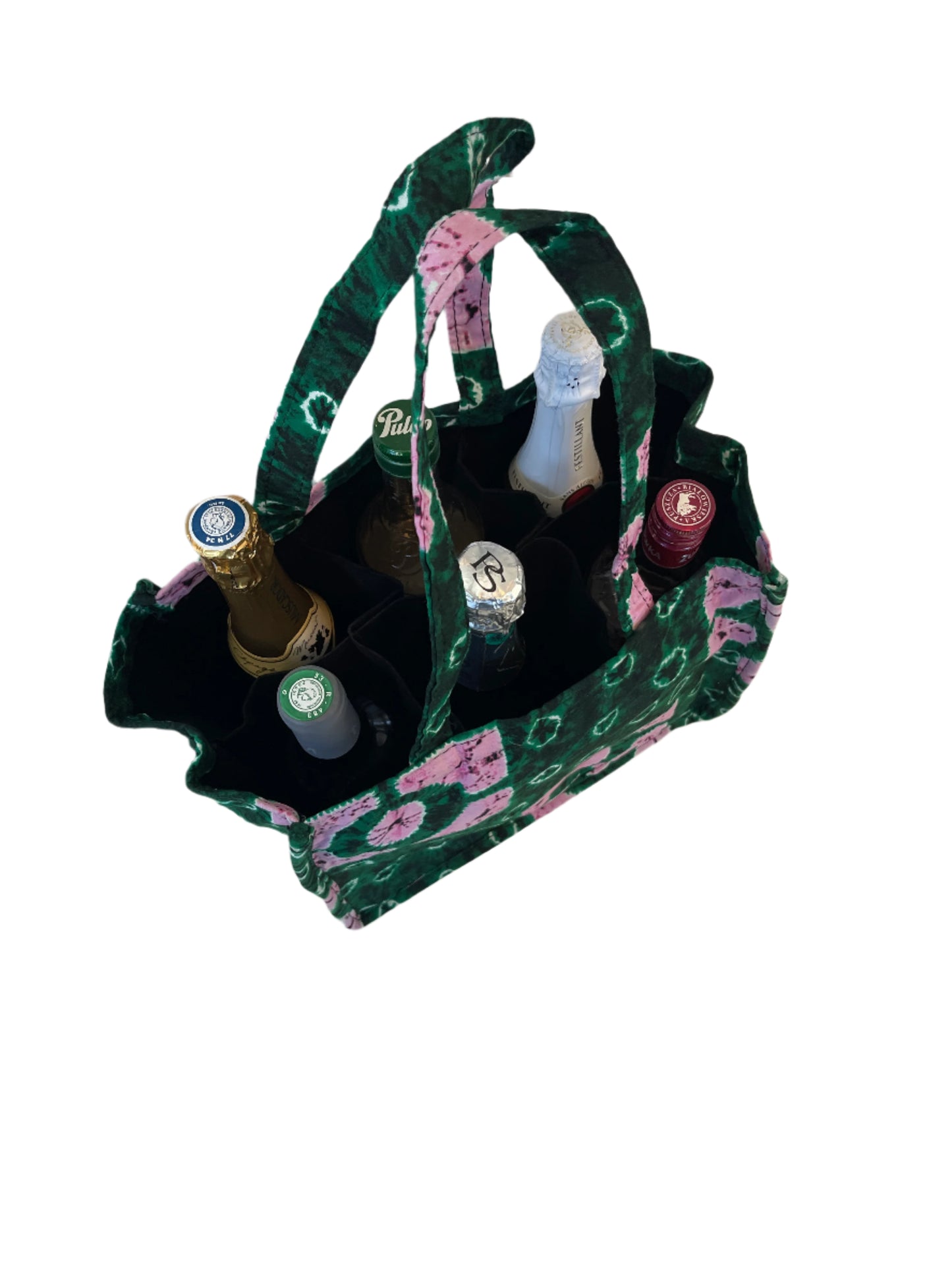 Green Wine Bag for Six Bottles.