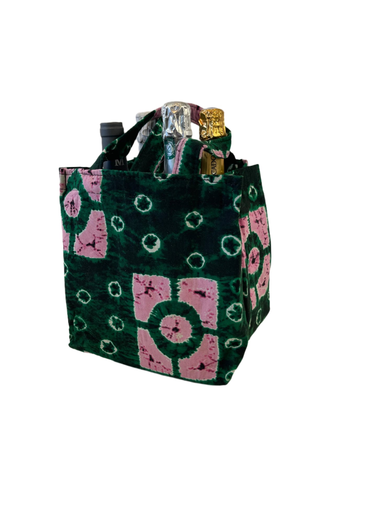 Green  Wine Bag for Four Bottles