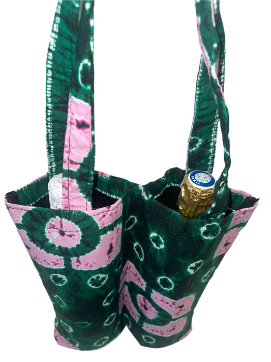 Green Wine Bag for Two Bottles.