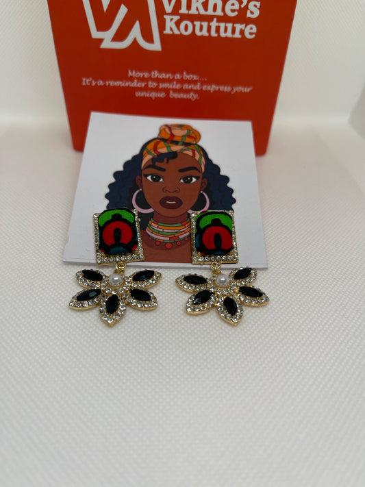 STAR Earring (green & red)