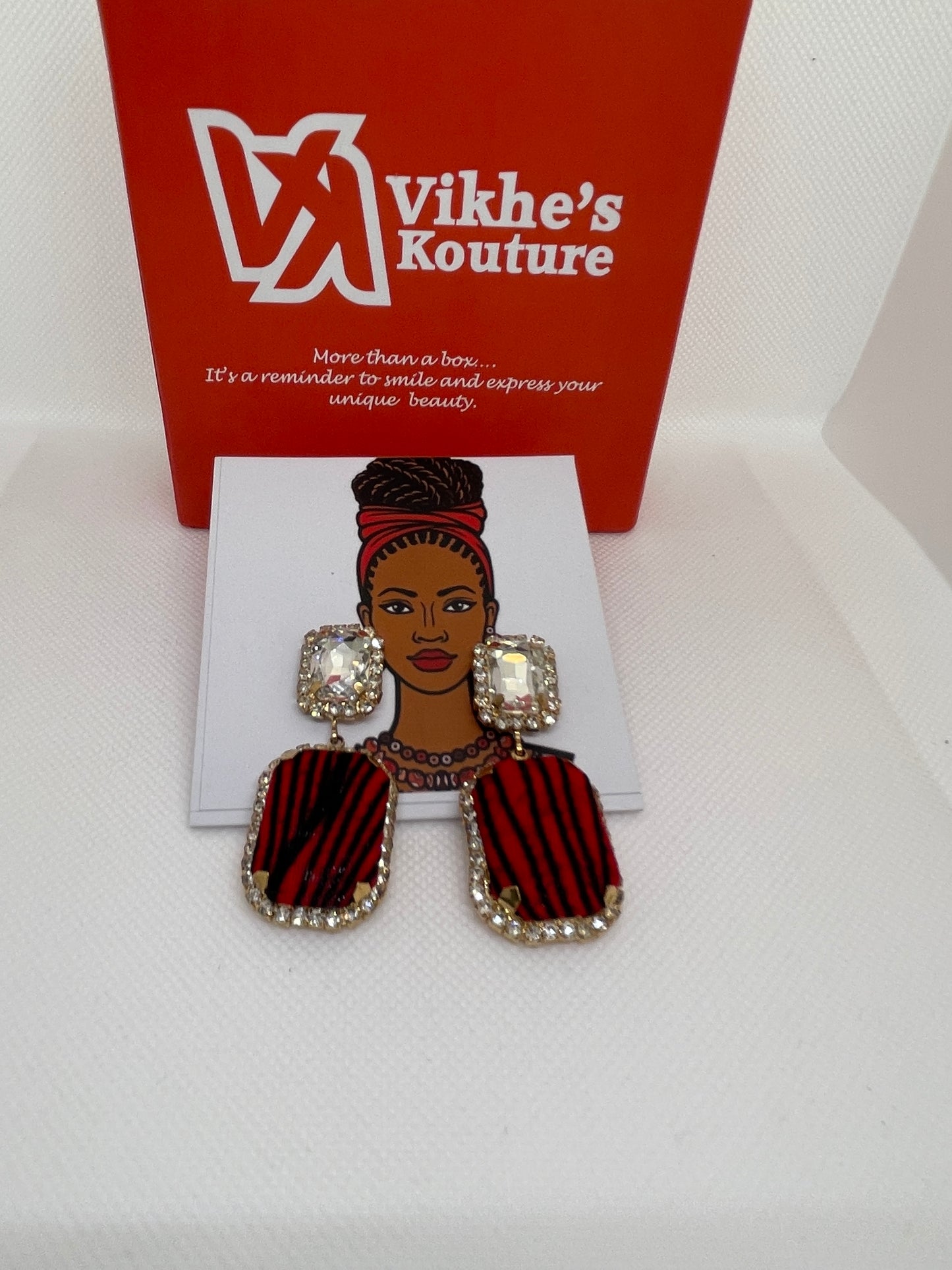 Silver & Red Earrings
