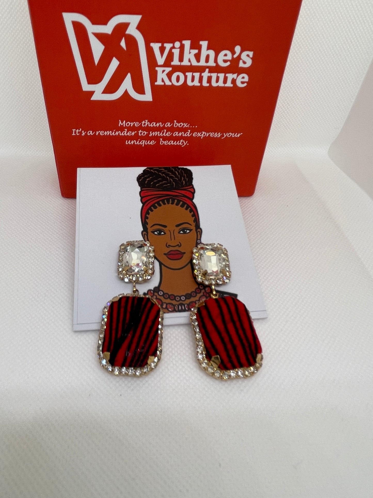 Silver & Red Earrings