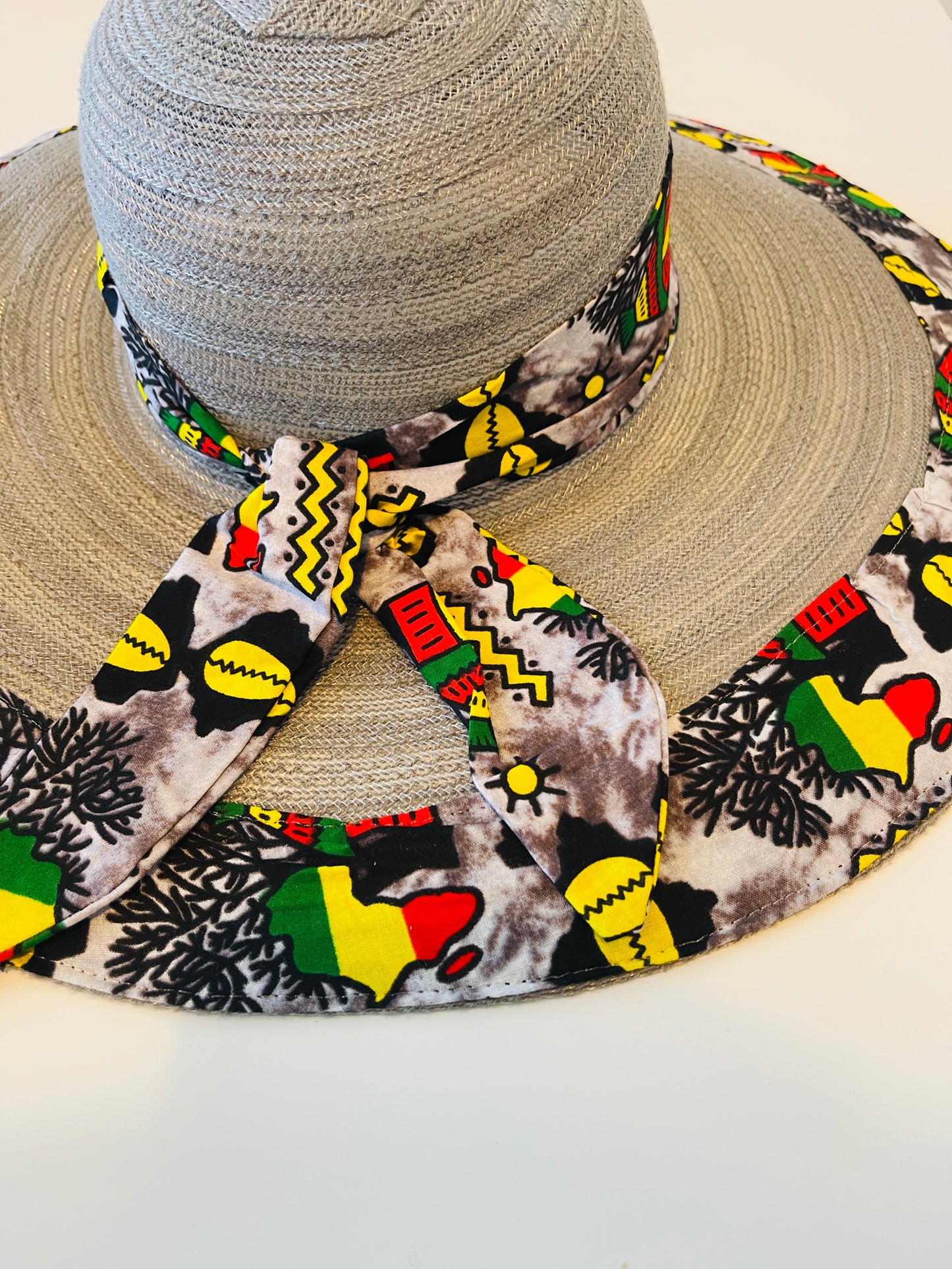 Africa map Straw hat