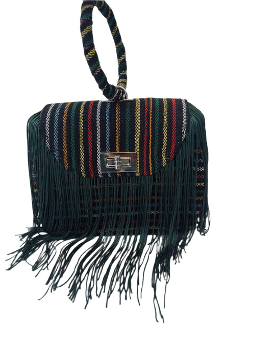 Multi-colour fringe bag