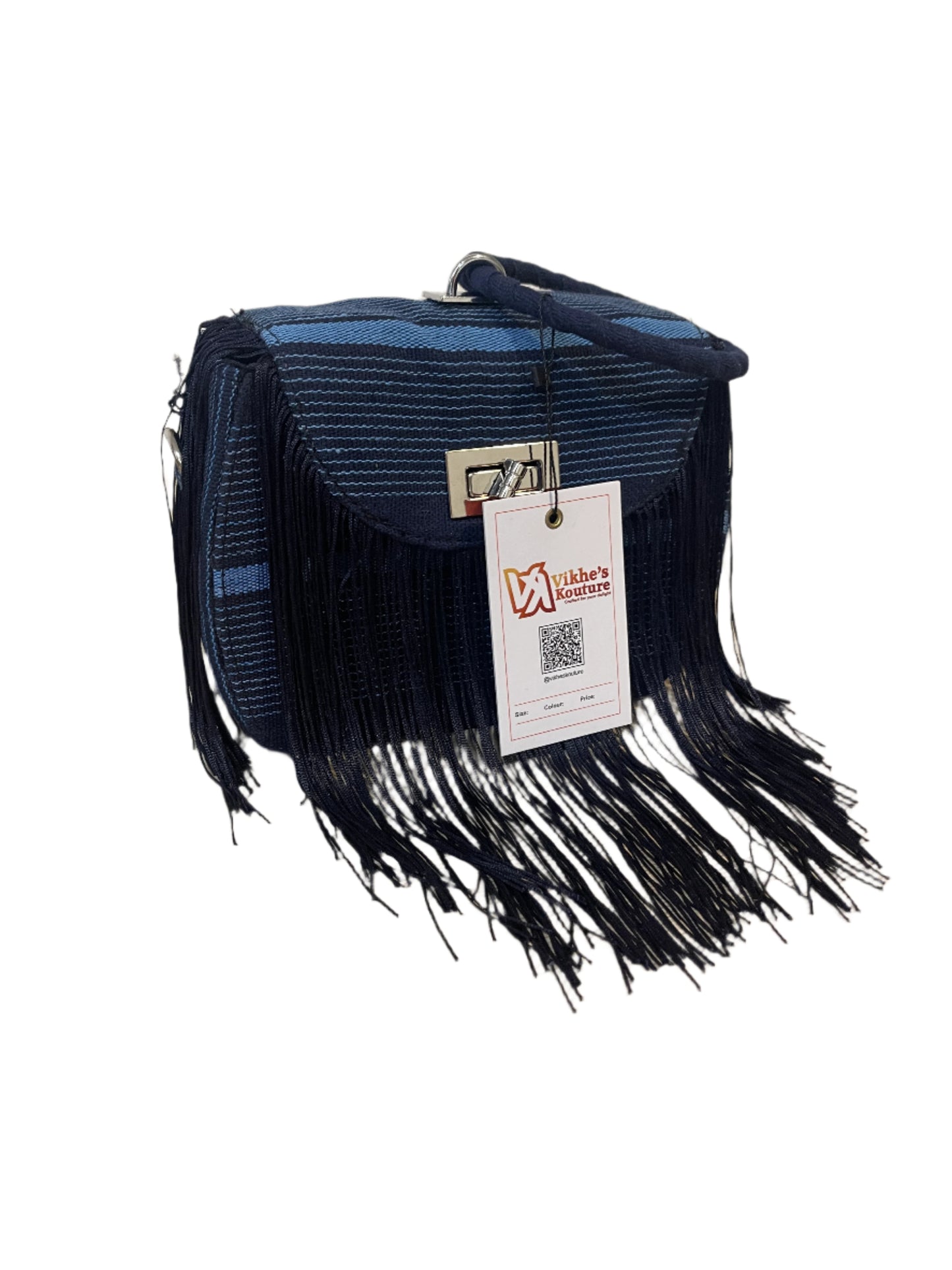 Blue Fringe Bag