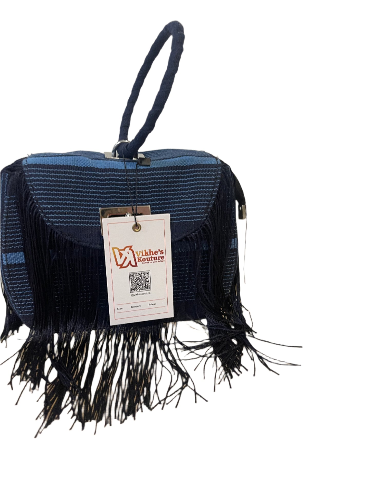 Blue Fringe Bag