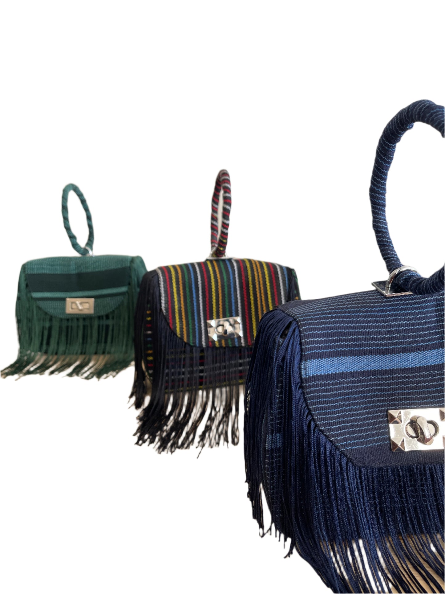 Blue Fringe Bag